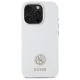Guess iPhone 16 Pro Case Silicone Logo Strass 4G, White