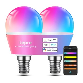 Умная светодиодная лампа Lepro BP1-2 E14 с Bluetooth и Wi-Fi, 470 лм, 2 шт.