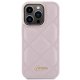 Guess iPhone 15 Pro Case Quilted Metal Logo, Pink