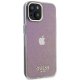 Guess iPhone 15 vāciņš IML Faceted Mirror Disco Iridescent, rozā