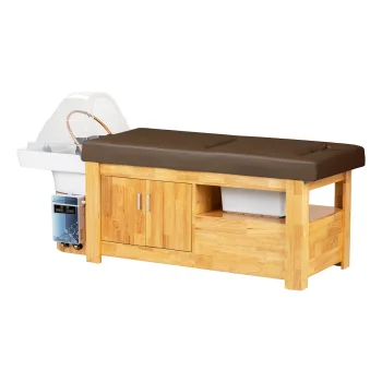 Hairdressing Wash Unit with Bed Head Spa Gabbiano Bali Brown