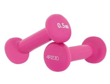 4Fizjo Vinyl-Metal Dumbbells for Fitness 2 x 0.5kg Rose