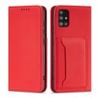 Samsung Galaxy A12 (SM-A125F/DSN) Magnet Card Pouch Wallet Book Case Cover, Red