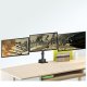 Maclean MC-811 Desk Mount for 3 Monitors 17-27\", 2x USB 3.0, Black