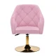 Velvet Swivel Chair 4Rico QS-BL14G for Beauty Salons, Pink