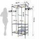 Large Clothes Hanger Rack Open Wardrobe with Storage Shelves Clothe Closet