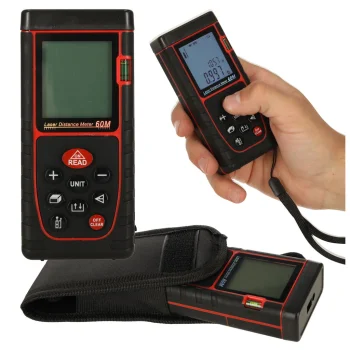 Digital Laser Distance Meter 60m, 3mm Accuracy, Waterproof IP54, with Case, KAFUWELL