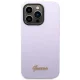 Guess iPhone 14 Pro Case Silicone Vintage Gold Logo, Purple