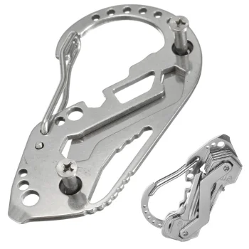 Multifunctional Survival Carabiner Keychain Multitool, 8.5x4.5 cm