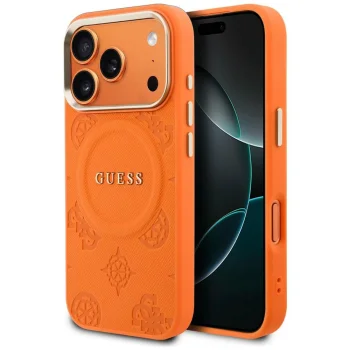 Guess Peony Hot Stamp MagSafe Phone Case Cover iPhone 17 Pro Max - Orange