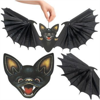 Hanging Bat Halloween Decoration Ruhhy 26126, 60 cm, Black