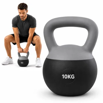 Kettlebell 10 kg Premium with Soft Base, Grey