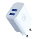 3Mk Protection FlowPower 10W 2.4A Wall Charger, 2x USB-A, White
