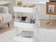 3-Tier Rolling Utility Cart Metal Storage Organizer, White