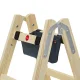 Hailo Master H80 Wooden Double Step Ladder, 2 x 4 Steps, Brown