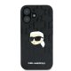 Apple iPhone 16 6.1\" Karl Lagerfeld Monogram Karl Head Pin Case Cover, Black