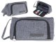 School Double Pencil Writing Supplies Cosmetic Case, Gray
