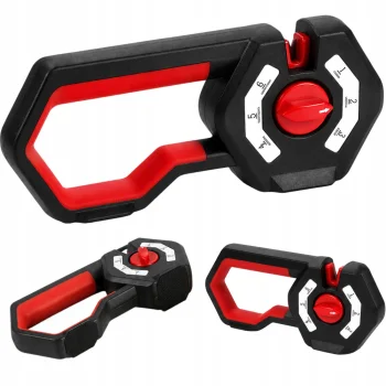 Multifunctional 6-in-1 Knife and Scissors Sharpener, Black/Red