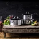 GreenPan Premiere 3-Piece Saucepan Set 16/18/20 cm, Stainless Steel