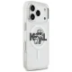 Karl Lagerfeld IML Glitter Karl & Choupette Sketch Logo MagSafe Case for iPhone 17 Pro, Clear