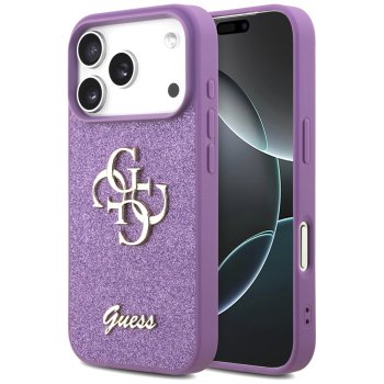Guess Fixed Glitter Big 4G Phone Case Cover iPhone 17 Pro - purple