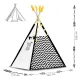 Nukido Kids Tipi Tent with Panda Design, Garland and Lights