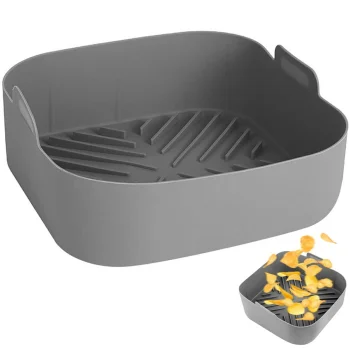 Silicone Air Fryer Baking Mold, 20.5 x 20.5 cm, Grey
