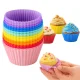 Reusable Silicone Baking Cups for Muffins and Cupcakes 12 Pcs, Mix