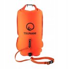 TSUNAMI Inflatable Swim Buoy, Safety Float for Open Water Swimmers, Triathletes, Kayakers and Snorkelers / Waterproof Dry Bag Sack 35L, Orange