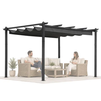 MultiGarden Garden Pergola 3x4 m, Steel Construction, Grey