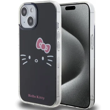 Hello Kitty iPhone 15 Case IML Kitty Face, Black