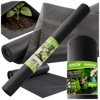 DIVODV Black Weed Control Fabric, 50 g/m², 1.5 x 10 m