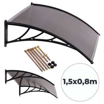 Polycarbonate Door Canopy 150x80 cm Entrance Awning Shelter MultiGarden
