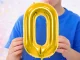 Large Number 0 Foil Balloon 66cm for Birthday Parties, Gold