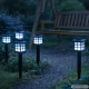 Solar LED Garden Lights with Twilight Sensor, 6 Pcs, Black