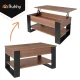 Ruhhy Coffee Table with Lift Top, 92x51x47-61 cm, Oak/Black