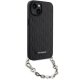 Karl Lagerfeld iPhone 14 Case Saffiano Monogram Chain, Black