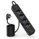 Tech-Protect PCL4X3 Power Strip 4 Sockets + 2xUSB-A + 1xUSB-C 200 cm, Black