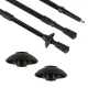 Folding Nordic Walking and Trekking Poles, 65-135 cm, 2 pcs, Black
