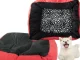 Plush Pet Bed with Removable Cushion, 60x50 cm, Red