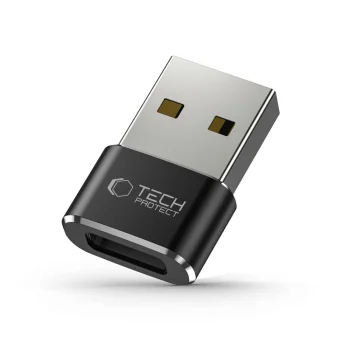 Tech-Protect UltraBoost USB-A (Male) to USB-C (Female) Adapter, Black