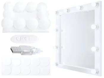 Hollywood Style Vanity Mirror Makeup Dimmable LED Lamps Lights, 10 Pieces