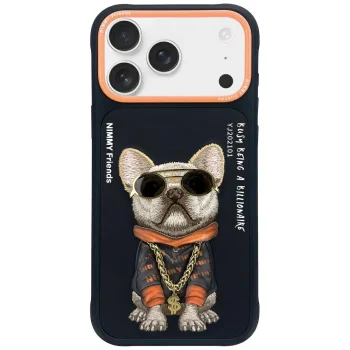 Nimmy Glasses Cool Dog Case for iPhone 17 Pro Max, Black