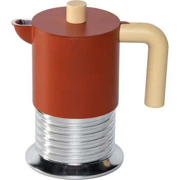 Alessi Vite PM01/3 BR Espresso Maker 3 Cups, Induction-Compatible, Brown / Silver