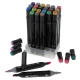 Double-Sided Alcohol Markers in Case with Stand, 24 pcs
