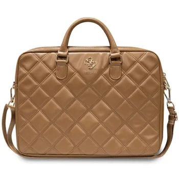 Guess 16" Laptop Bag Quilted 4G, Brown