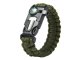 5-in-1 Survival Bracelet with Compass, Flint and Whistle, Green