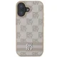 DKNY iPhone 16 Case Checkered Mono Pattern & Printed Stripes, Pink