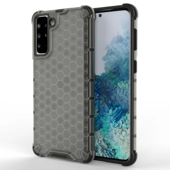 Honeycomb Case for Samsung Galaxy S22+ (S22 Plus) with Gel TPU Frame, Black