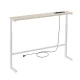 Console Side Table with Power Strip Maclean MC-140 W, 62–83 cm, White with Rustic Top